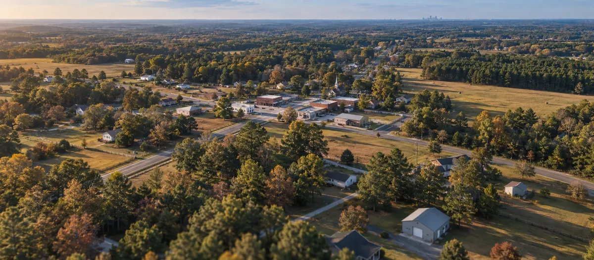 Aerial view of Mint Hill, NC